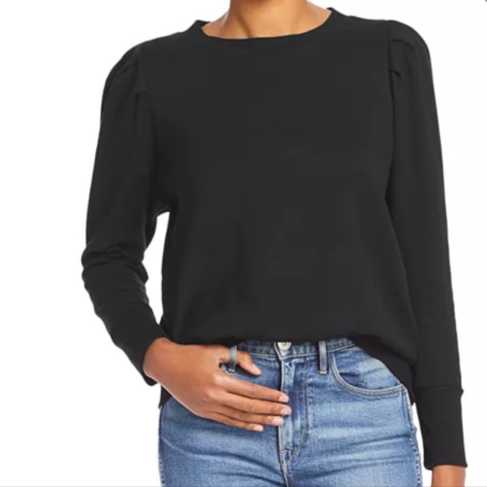 Monrow Puff Shoulder Crewneck Sweatshirt New Small Women's